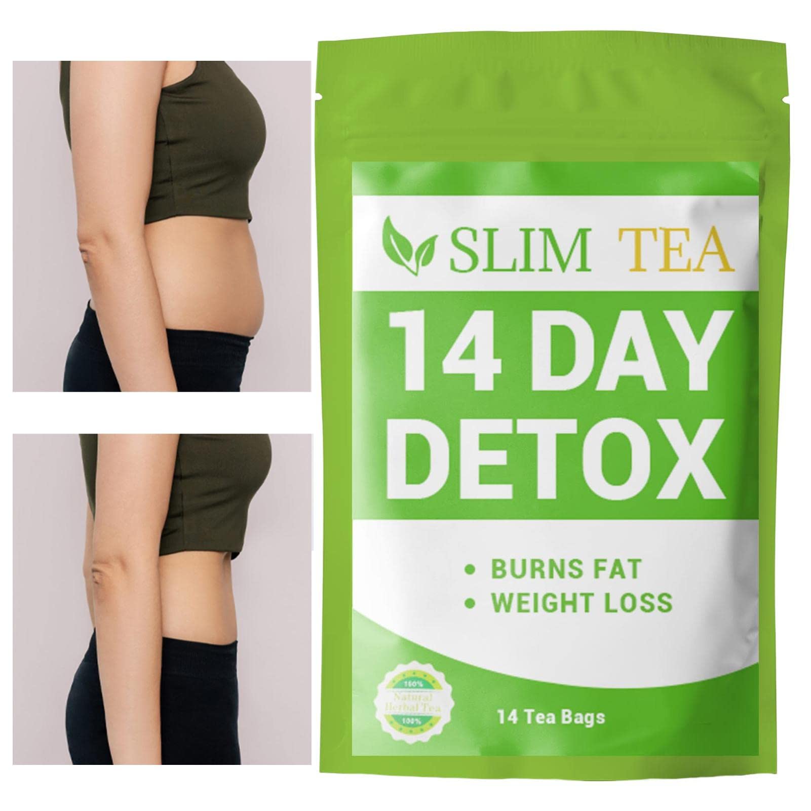 14-Tage-Tee zum Abnehmen,Natural Diet Slim Teepakete zur Diätunterstützung - Sanfte Entgiftung und Reinigung zur Gewichtsreduktion und zum Abbau von Bauchfett