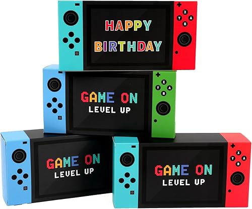 Cajas de regalo para fiestas de videojuegos, 12 unidades, cajas de regalo con temática de juego para niños, suministros de fiesta de cumpleaños,