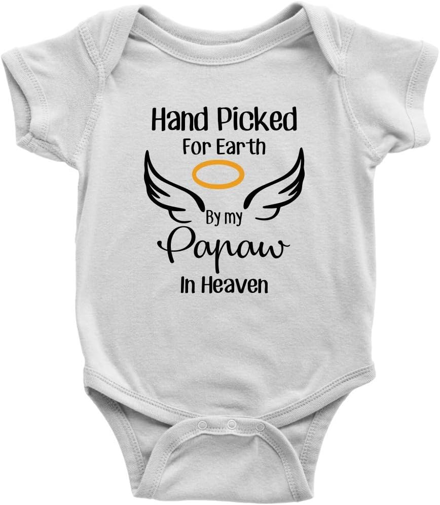 Newborn Infant Baby Rompers Hand Picked for Earth by My Papaw in Heaven Summer Winter Bodysuit