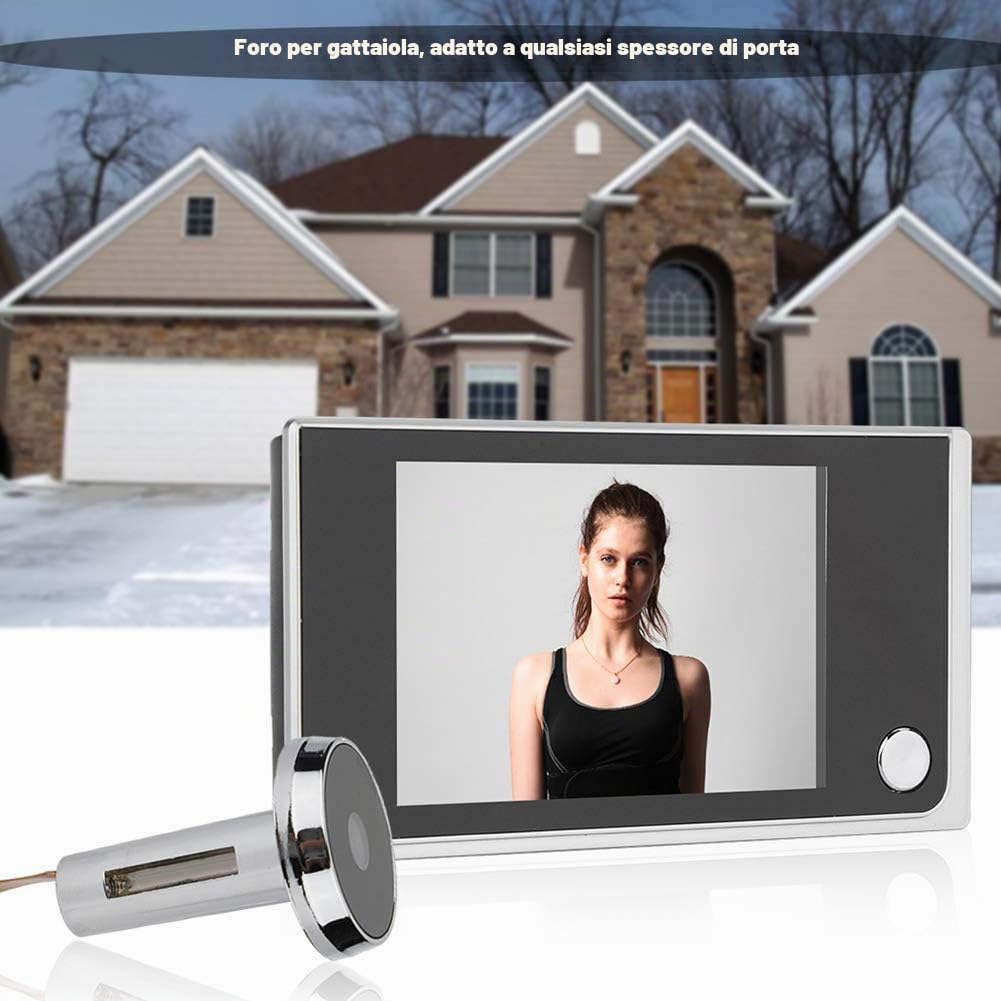 Spioncino Elettronico,Tangxi Spioncino Digitale Peephole Viewer,Schermo LCD 3,5 Pollici +120° Angle View+ 24 Ore di Monitoraggio,Spioncino Telecamera per Porta,per Sicurezza Domestica