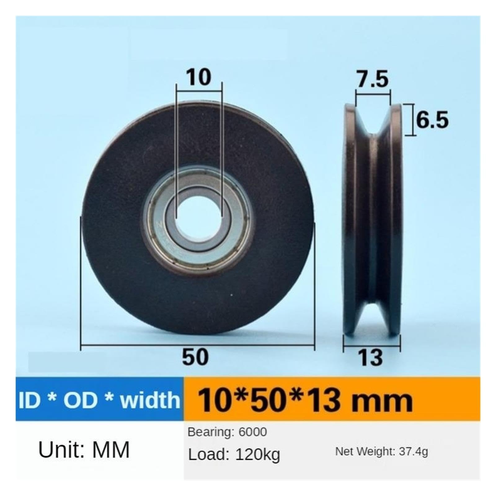 Poulie En Nylon À Rainure En V, 4 Pièces, Roue De Levage À Fil 10x50x13mm