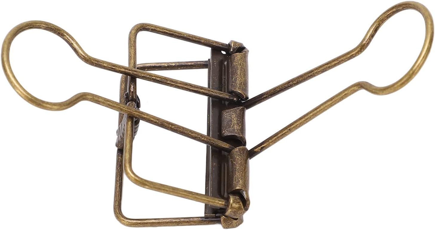 50Pcs Metal Clips, Strong Clamping Force, Hollow Design for Easy Storage, Ideal for Office School Home Use (Bronze)