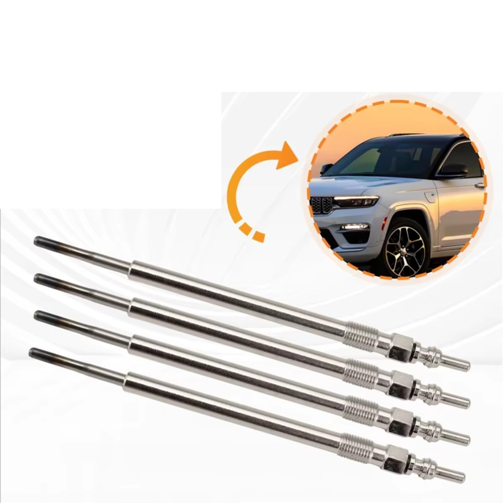 Calentador diésel Bujía incandescente Compatible con Jeep Cherokee 2.0 2014-2018, Compass 2.0, Renegade SUV 1.6 2016-2024 68096212AA K68096212AA Kit de bujías incandescentes