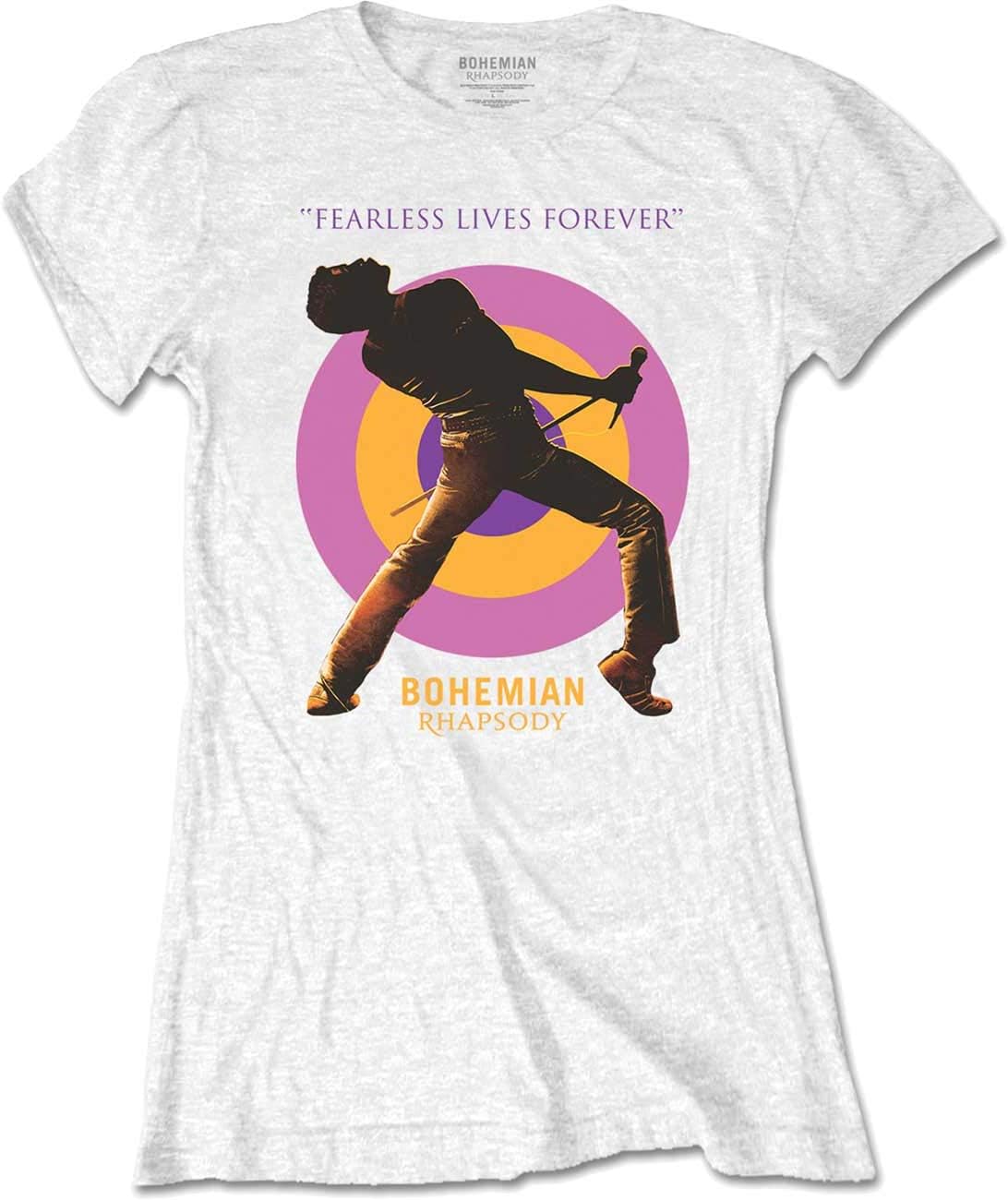 Bohemian Rhapsody Film Queen Fearless' Womens Fitted (White) T-Shirt