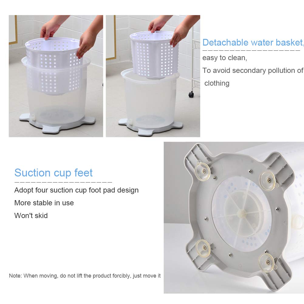 Washers Mini Lavatrice Manuale Piccola Lavatrice da Tavolo con Manico e cestello dell'Acqua Rimovibile, Lavatrice Portatile a disidratazione Rapida, per Campeggio all'aperto in Famiglia