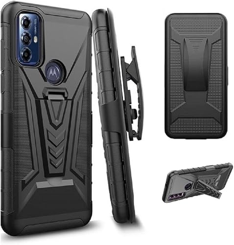 Miniatura 6 de Para Motorola Moto G Play 2023 (XT2271), Moto G Power 2022, Moto G Pure - Funda a prueba de golpes con funda de clip para cinturón - VX Negro