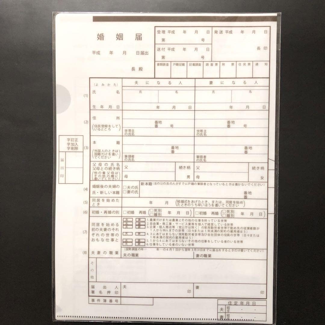 逆巻ライト 婚姻届 クリアファイル付き 逆巻ライト 婚姻届 クリア