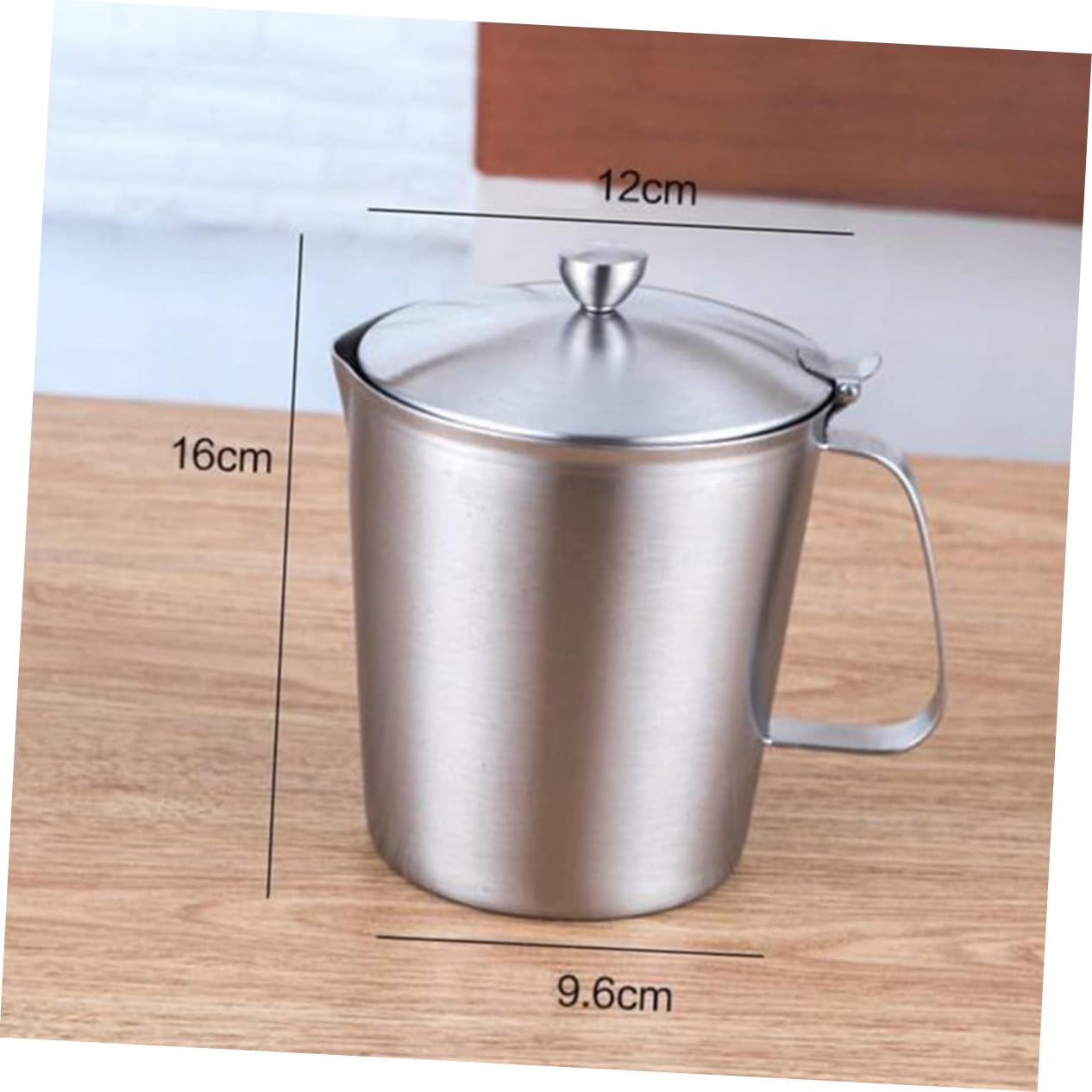 Edelstahl Messbecher mit Deckel 1000ml, Graduiert, Silber