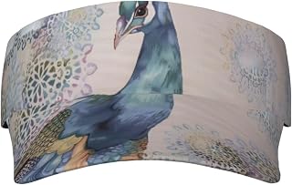 BHCASE Beautiful Peacock Adult Sunshade Empty Top Hat :>> Durable and Stylish. Empty Top Design, Not Stuffy and Does Not Affect The Hair Black