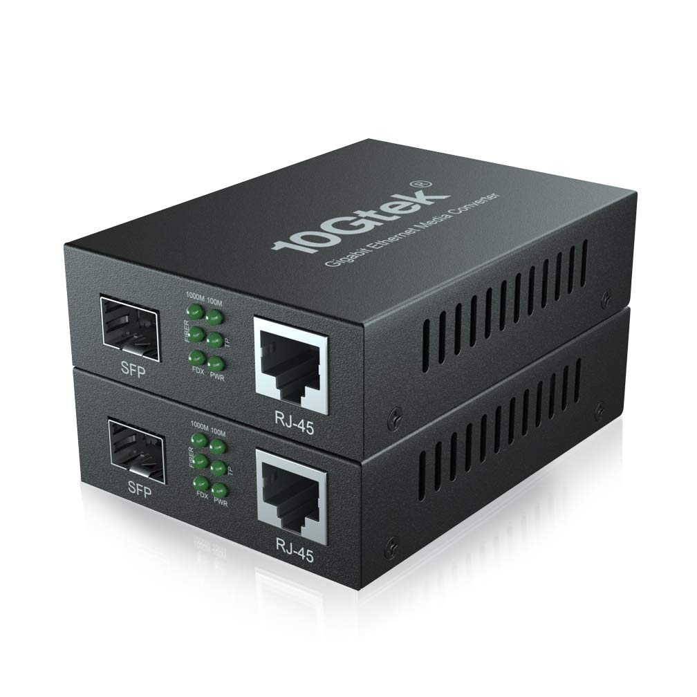 Amazon.com: 10Gtek Gigabit Ethernet Media Converter, Open SFP Fiber to ...