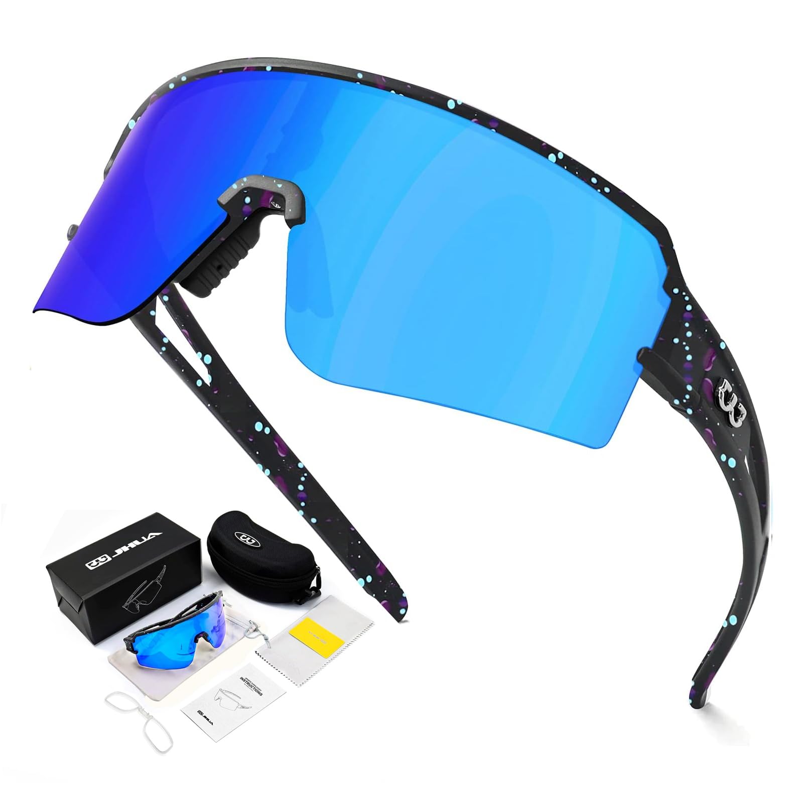SPOSUNE Polarisierte Fahrradbrille für Männer und Frauen, UV400-Schutz, Sport-Sonnenbrille für Baseball, Laufen, Angeln, Reiten