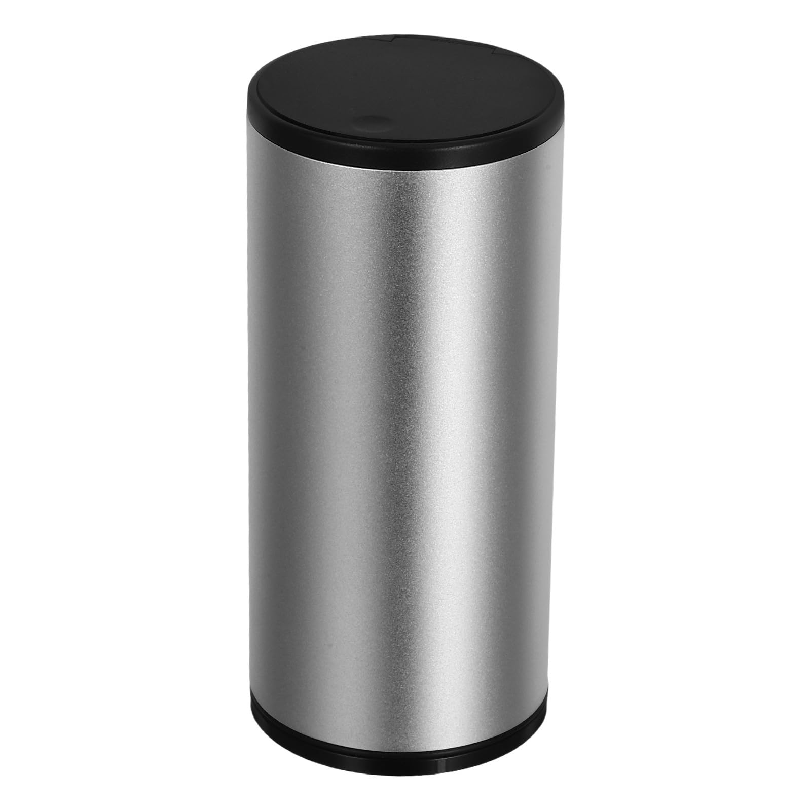 Papelera de coche pequeña de aluminio plateada con tapa 8