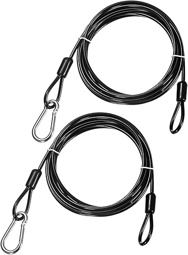 Miniatura 10 de Cable de seguridad con ganchos y bucles [2 piezas] – Cerradura de equipaje de acero inoxidable de 3.28 pies / 129.1 pulgadas, cable de seguridad
