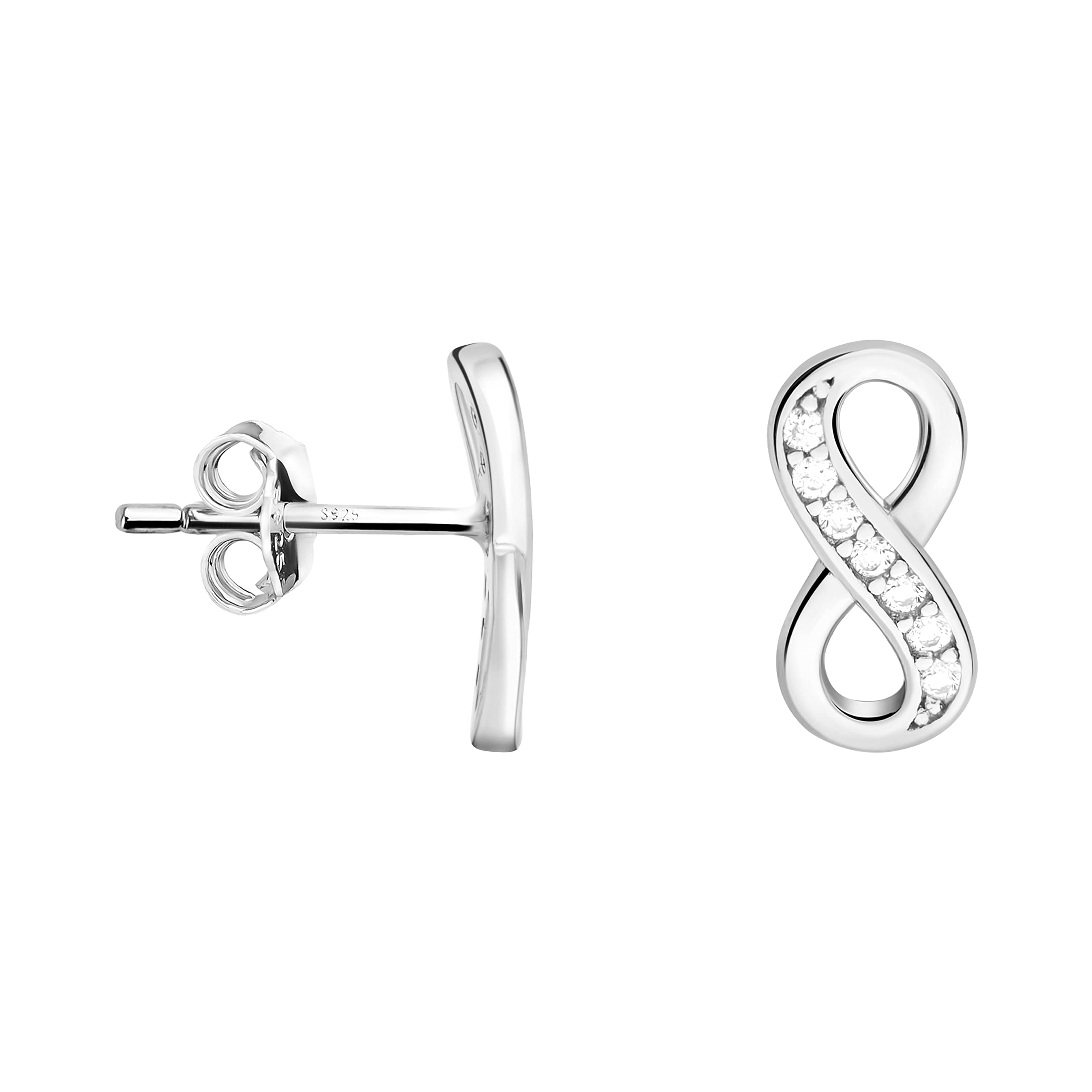 Sofia Milani Pendientes para Mujeres en Plata de Ley 925 - con Circonitas - Pendientes de Infinito - 20285