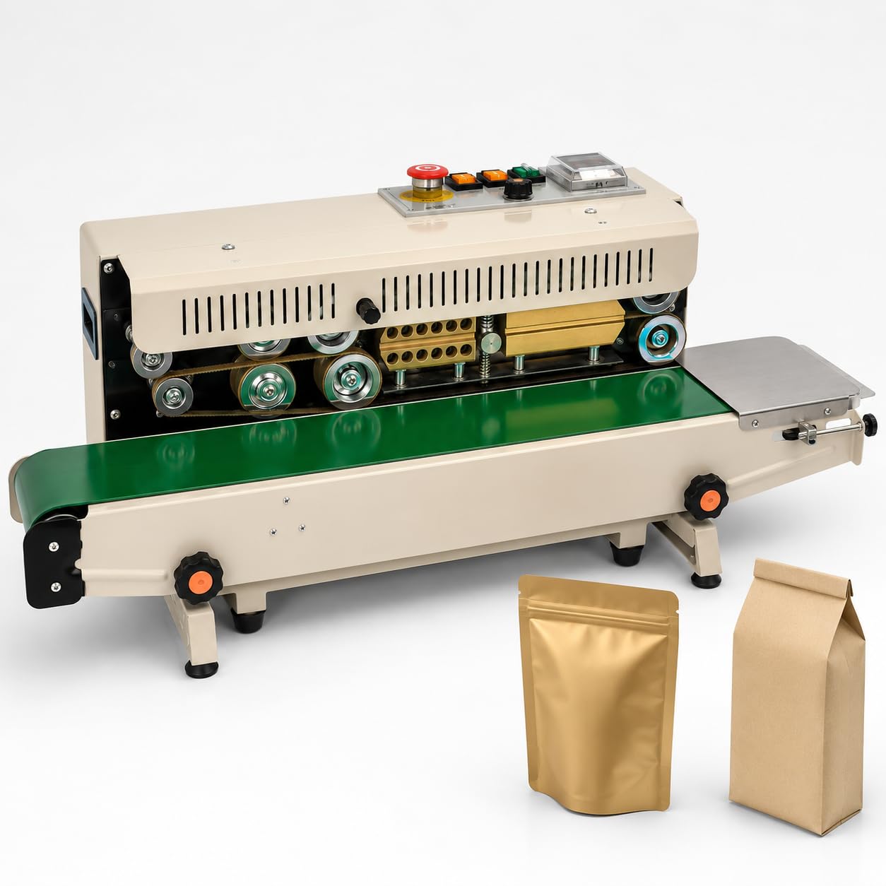 Macchina continua del sigillatore della banda, macchina orizzontale di sigillamento del sacchetto di plastica di 220V 500W con la larghezza della guarnizione di 6-12 millimetri per l'imballaggio