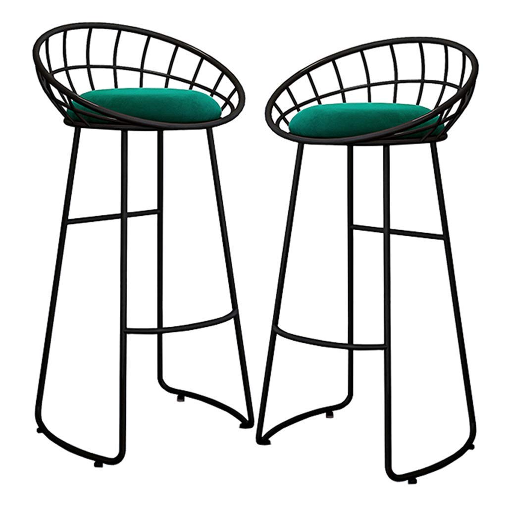 Tabouret de bar moderne DEYLK velours vert et chaise de pub noire