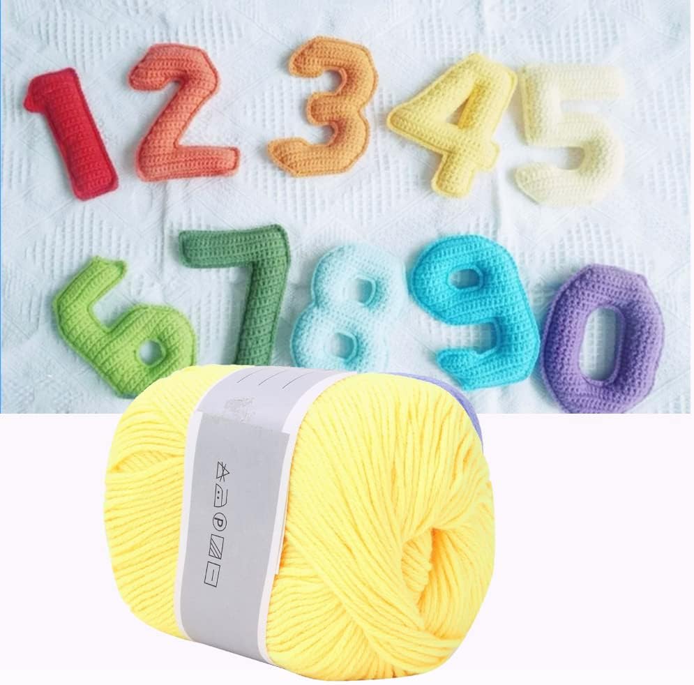 Milk Cotton Thread Colorful Baby Milk Cotton Yarn Soft Chunky Baby Milk Cotton Crochet Knitwear DIY Hand Knitting Yarn Mulit-Colorful Optional(Goose Yellow)