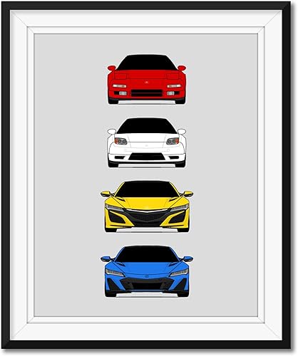 Vista 40 de Handmade Poster compatible with Honda Evolution Print Wall Art Décor Best Honda Generations - Multi, 8x10" Metallic Print (Unframed) - Gift for Car