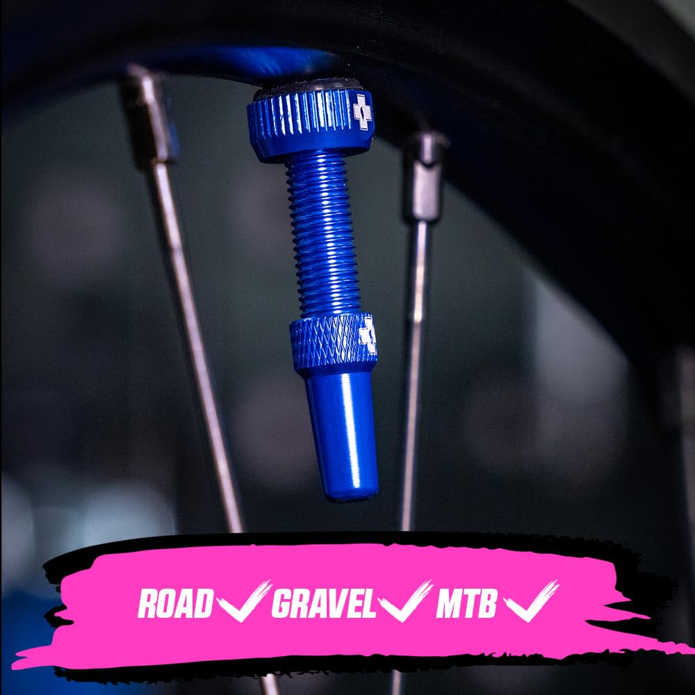 Valves Presta Tubeless Muc-Off 60 Mm – Anti-Fuite Premium, Outil Démonte-Obus Intégré, Argent