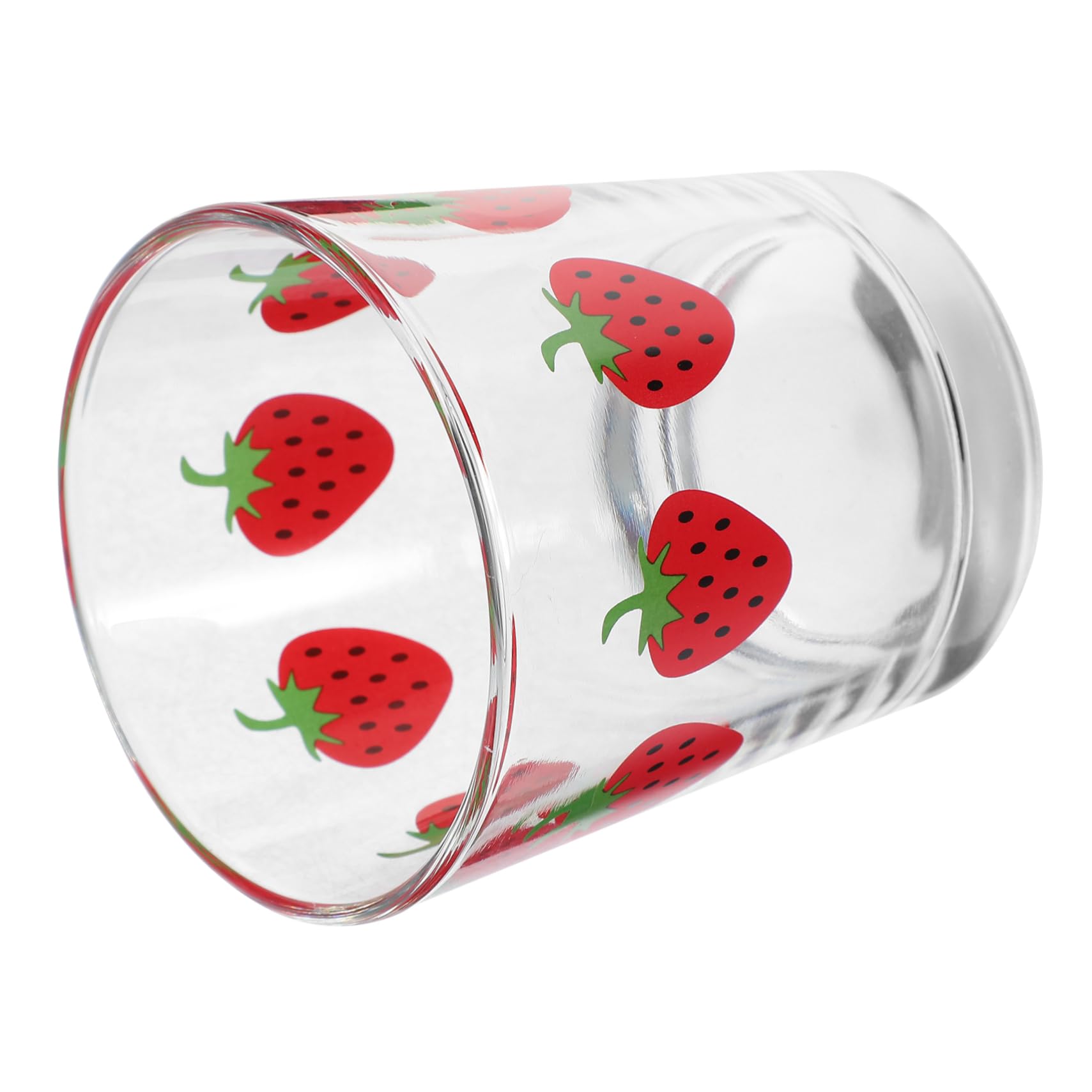 KICHOUSE Mugs Large Glass Coffee Mug Cute Strawberry Pattern Es Cup Hot Beverage Glass Cup