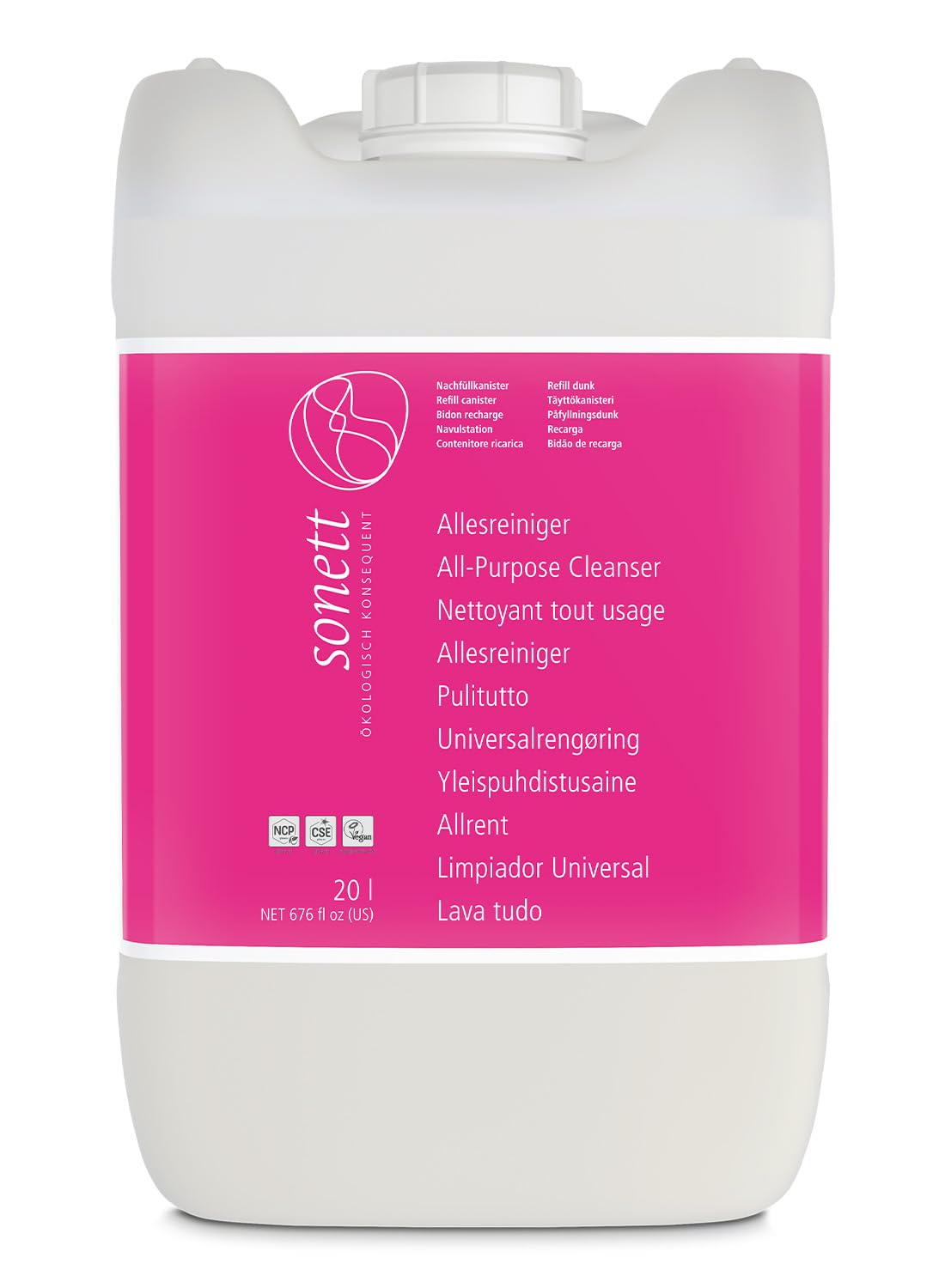 Sonett Tout Purificateur au Parfum Naturel d'huile Essentielle d'orange et de Citronnelle Bio, 20 L