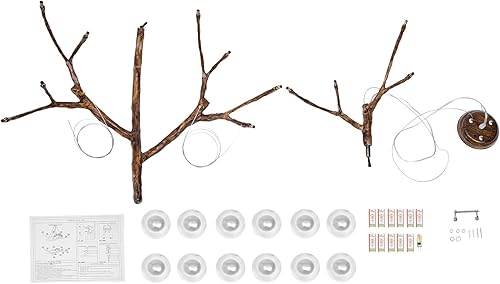 Miniatura 9 de 12 luces lámpara de rama moderna LED árbol rama luz, 110 V 36 W vidrio burbuja rama luz de techo, rama lámpara colgante para sala comedor y