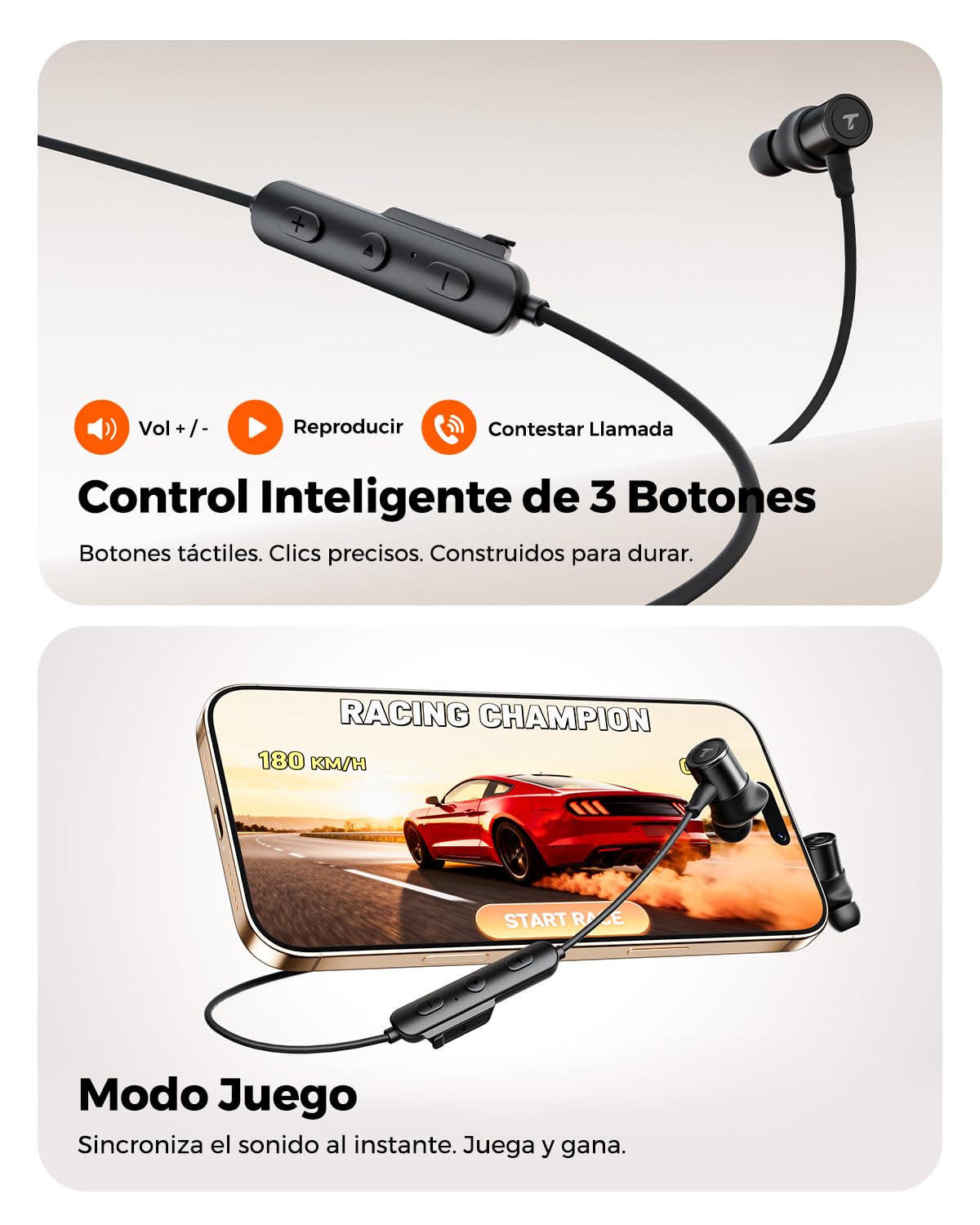 truefree HD-100 Auriculares Inalámbricos Bluetooth 6.0, Cascos inalambricos Deportivos de Cuello, Sonido Espacial 360, Audio LDAC Hi-Res, Cancelación de Ruido AI, IP67 Impermeable, 20H de batería
