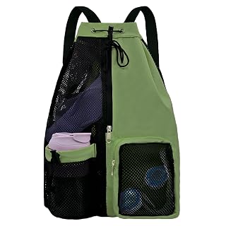 lifwimner Mochila de Praia Malha com Bolso Molhado e Cordão