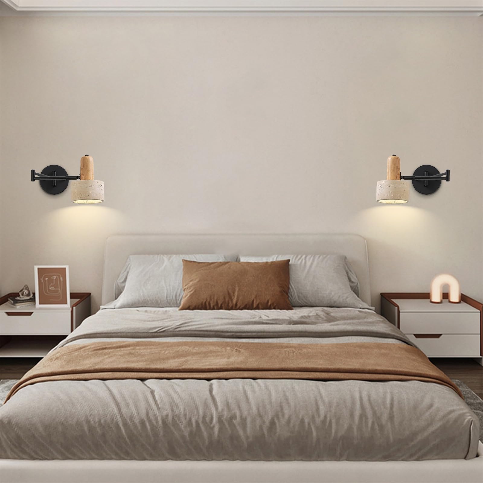 Lampada da Parete a LED con Interruttore, Applique da Comodino, faretto a Incasso, Applique Regolabili per Camera da Letto, Soggiorno, Hotel