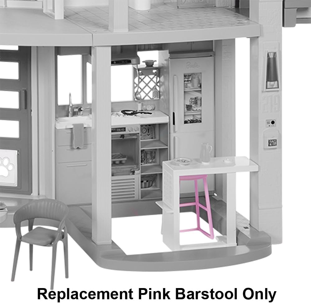 Replacement Part for Barbie Doll Dreamhouse Dollhouse Playset HMX10 - Replacement Pink Barstool