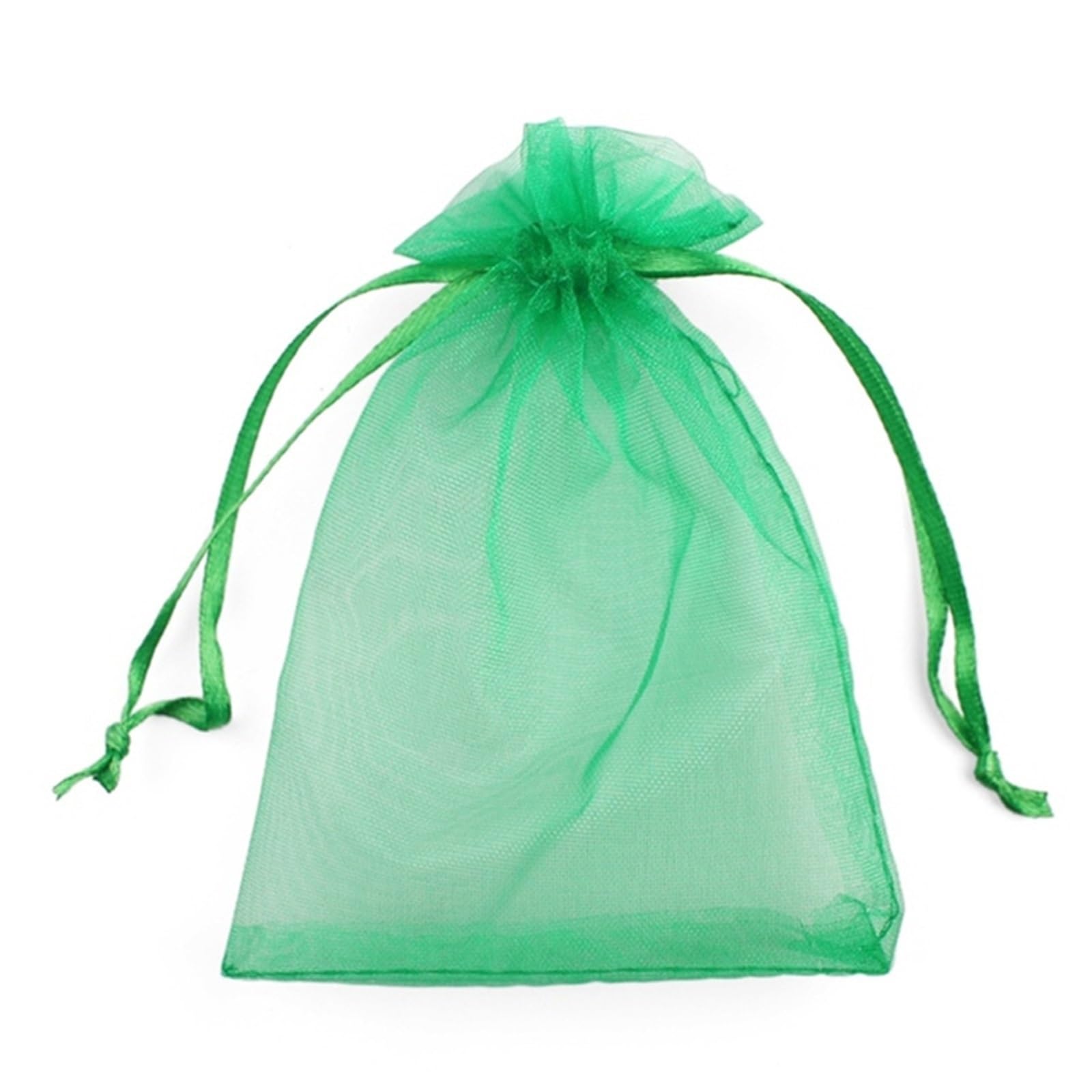 Doxicey Jewelry Package Bags 100pcs 5×7cm Drawstring Organza Bag small Pouches Jewelry Package Makeup Wedding Packaging Mesh Gift for Necklace Bracelet Earring Ring(Green)