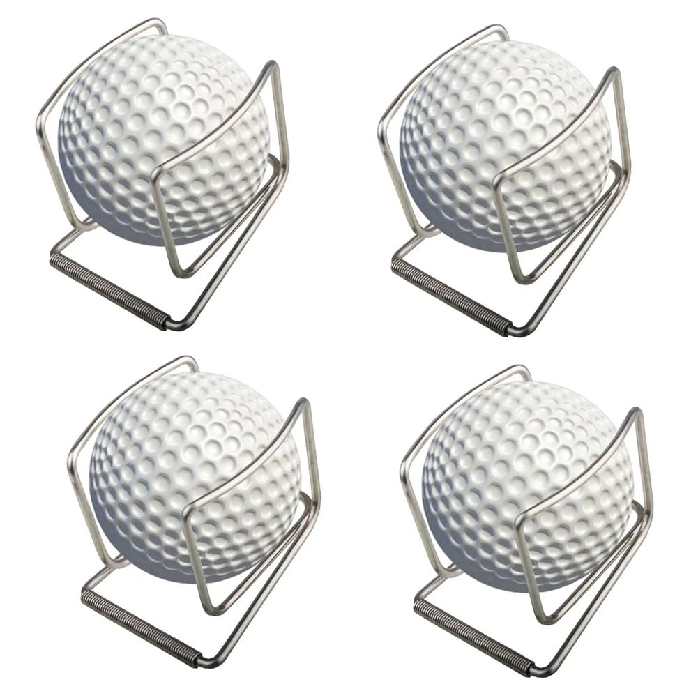 Gloperti Golf Ball Holder Easy to Attach to Your Waist for Men and Women Gift Pack of 4 Silver Colour
