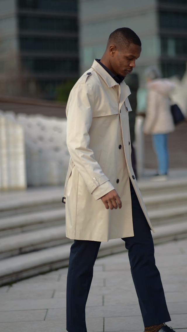 COOFANDY Green Trench Coat Men Double Breasted Trenchcoat Casual