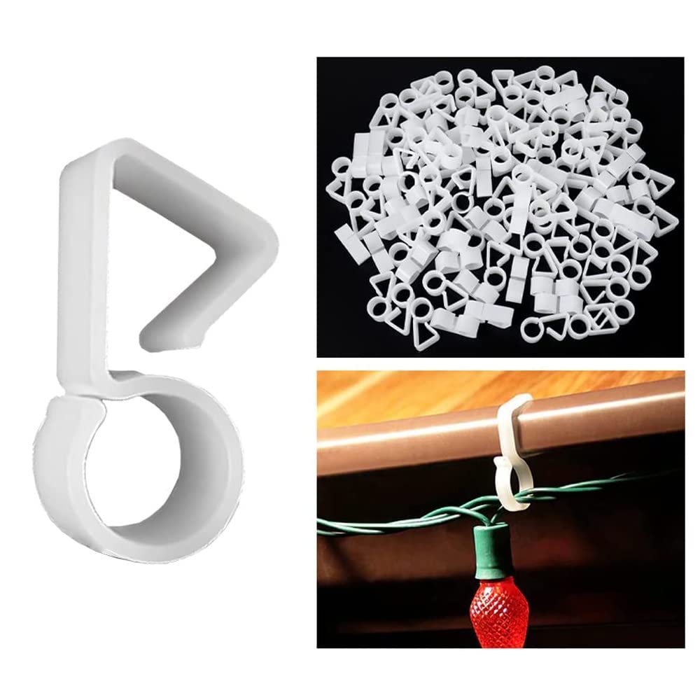 ANGIX 24 x Rope Light Gutter Hooks for Outdoor Christmas Lights, Roof Gutter Clips for Icicle Lights, Xmas Decorations, Hanging Light Holders for Home, Party, Garden & Window