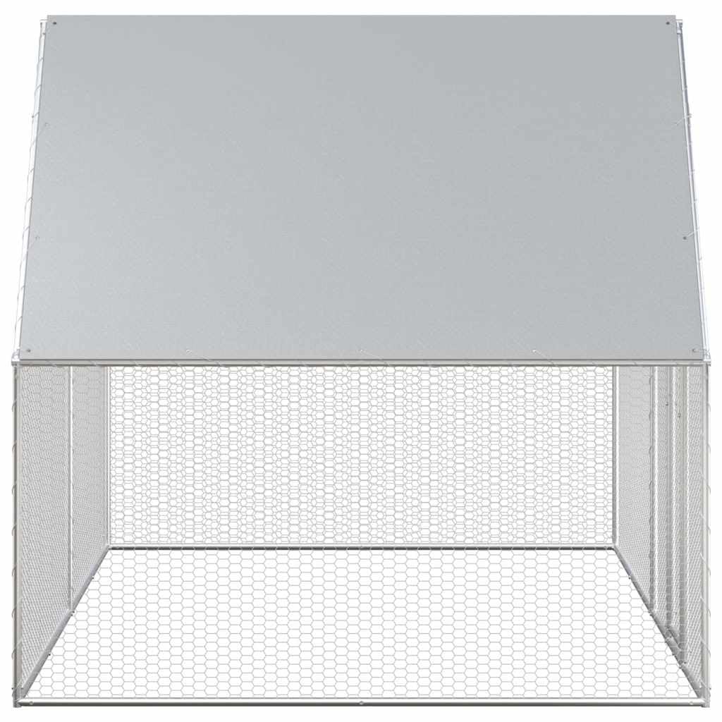 Hühnerstall 4x2x2 m aus verzinktem Stahl mit Drahtgitter