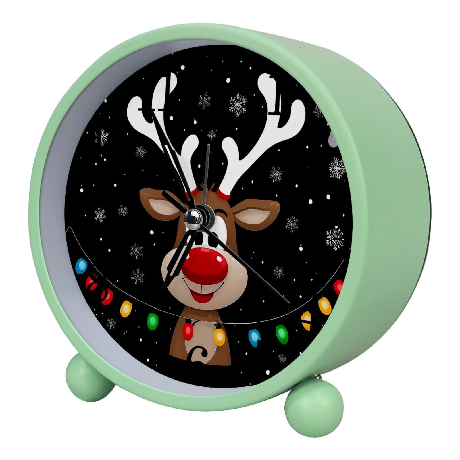 etoenbrc Silent Analog Alarm Clock with Light Slient Plastic Table Clock Small Battery Operated Clock for Living Room Bedroom Decor（Color203）