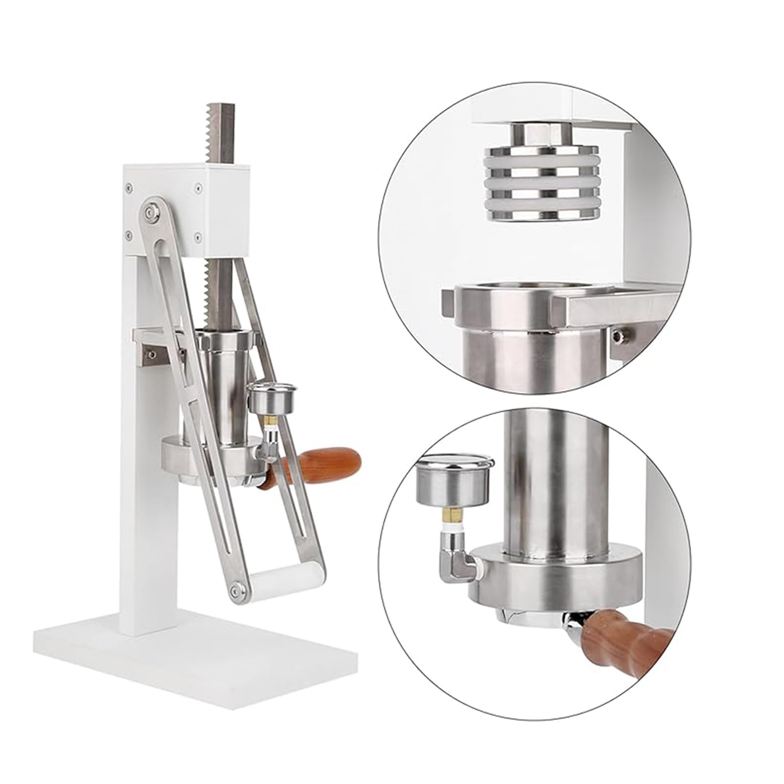 Máquina de espresso de palanca manual, máquina de prensa de espresso con cámara de presión, pistón y mango sin fondo para uso doméstico y exterior