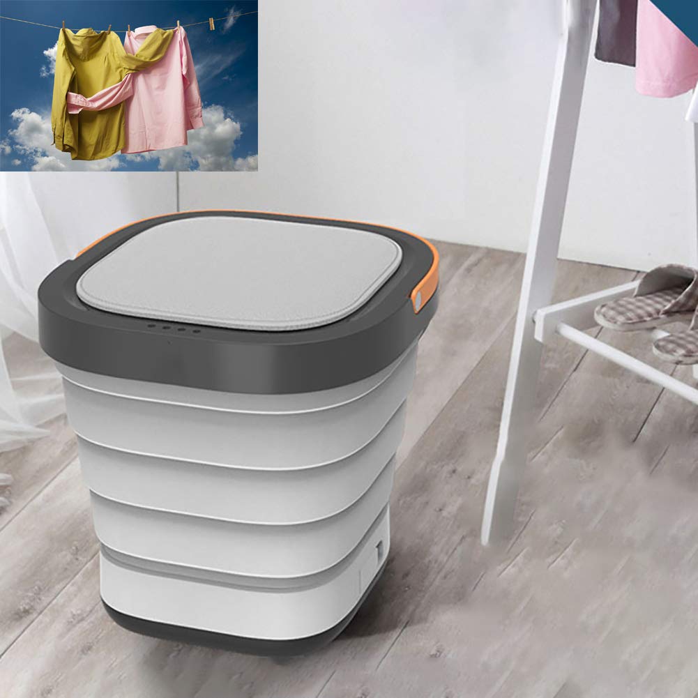Portable Folding Mini Washing Machine, Mini Washing Machine for Apartment, Hotel, Dorm with Wash And Spin Cycle Compartments by Think Gizmos
