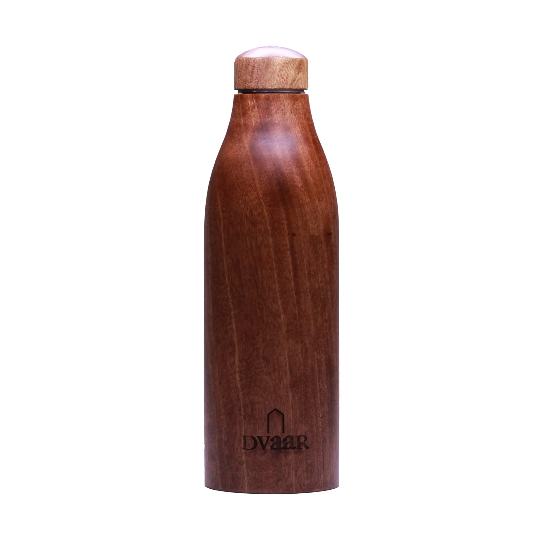 DVaaR Wooden Copper Bottle Modern Eco-Friendly Water Bottle Natural Blackberry Wood exterior 500ml gift home gym yoga accessory