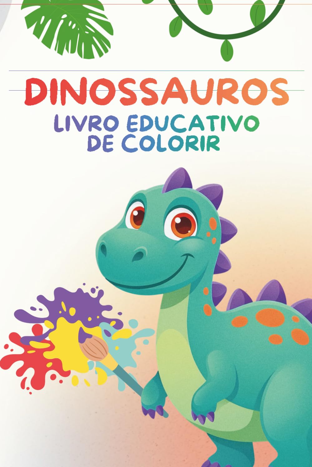 Livro Educativo de Colorir - Dinossauros Divertidos