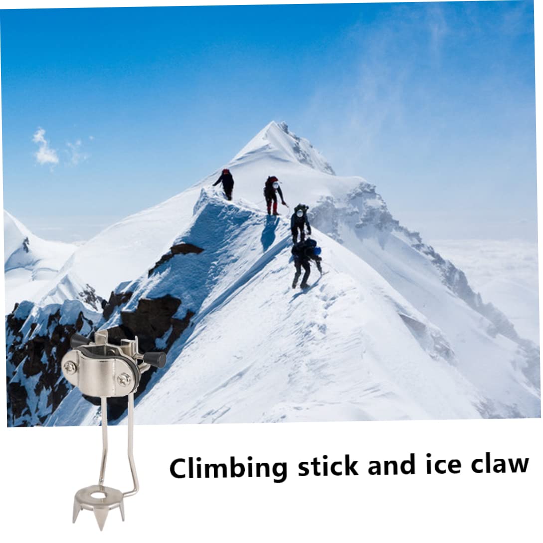 Punta de bastón de hielo portátil antideslizante muletas accesorio de senderismo accesorios para escalada de invierno blanco
