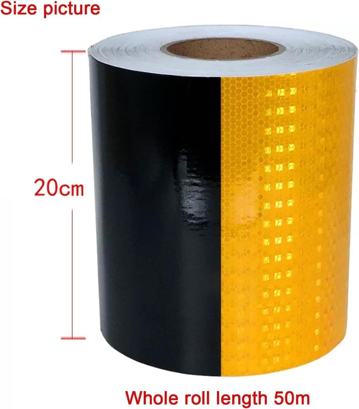 taśma odblaskowa, taśma fluorescencyjna, fluorescencyjne paski odblaskowe, samoprzylepna taśma odblaskowa do rowerów, samochodów, statków, motocykli, płaszcz przeciwdeszczowy (czarno-żółty, 5 cm x 50