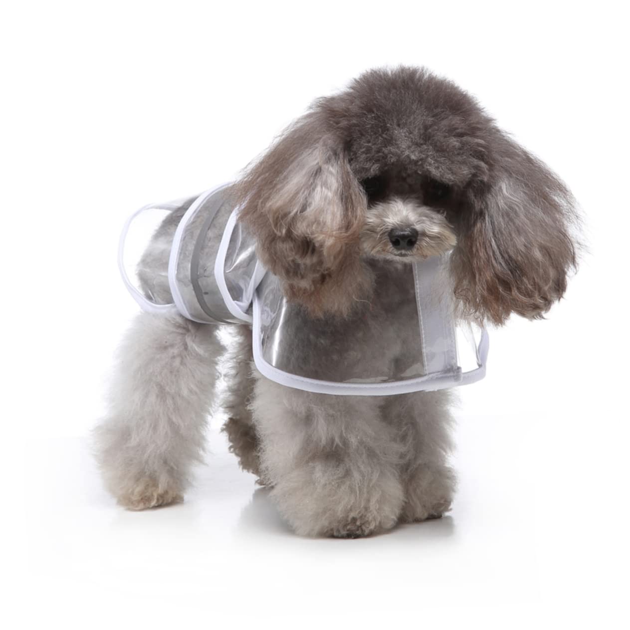FONDOTIN Large Dog Raincoat Waterproof Pet Reflective Raincoat with Safety Strip Comfortable Elastic Material Hat Included Size 2XL