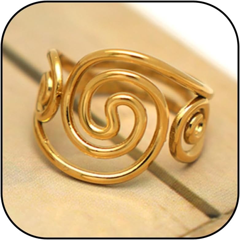 boho Statement Ring Stainless Steel Adjustable Gold Jewelry Rings Summer Accessories Anniversary Birthday Gifts for Women