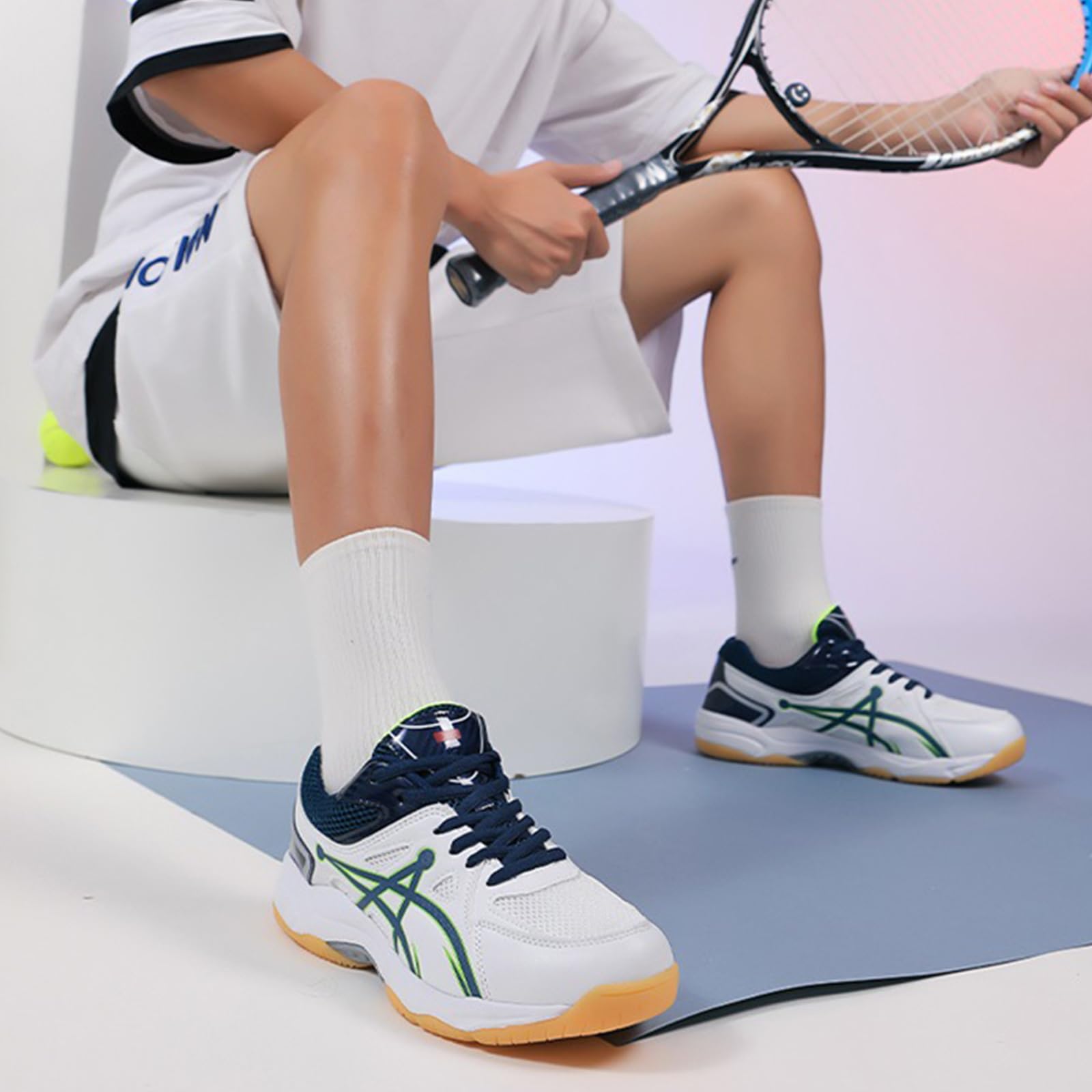 SDEQA Hommes Chaussures De Badminton Chaussures Ping Pong Sports D'intérieur D'extérieur Chaussures pour Concours De Formation pour Étudiants