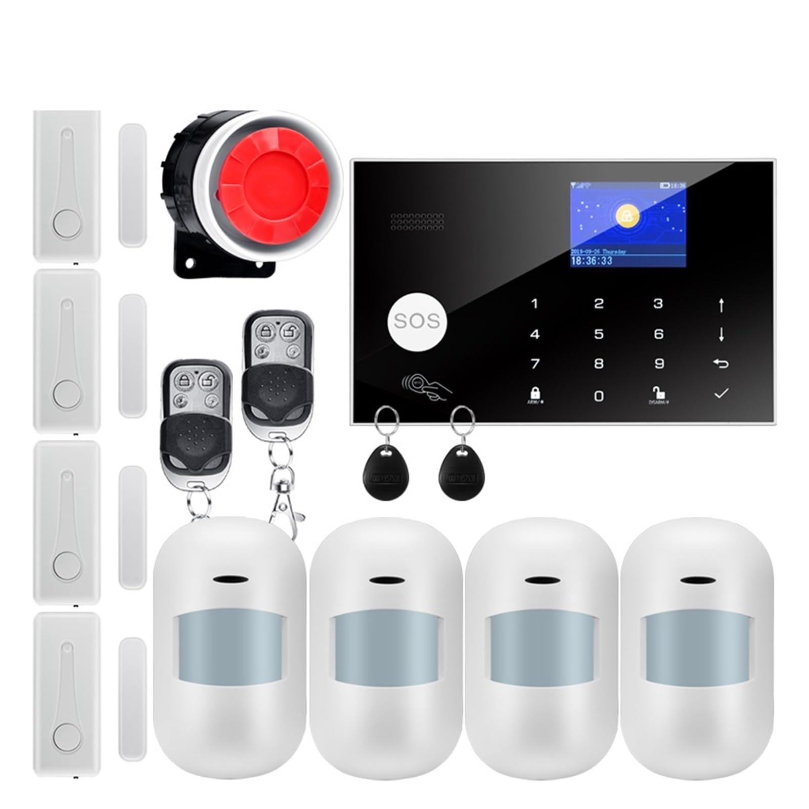 CUDTAPI GSM Alarm System 433MHz Home Wireless Burglar Security Tuya APP Compatible(W7B6)