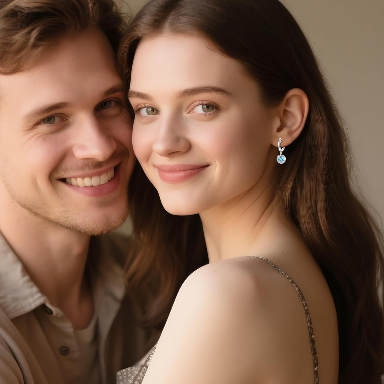 Turquoise Earrings 925 Sterling Silver Turquoise Small Hoops Earrings Huggie Jewelry Gifts for Women - Image 3