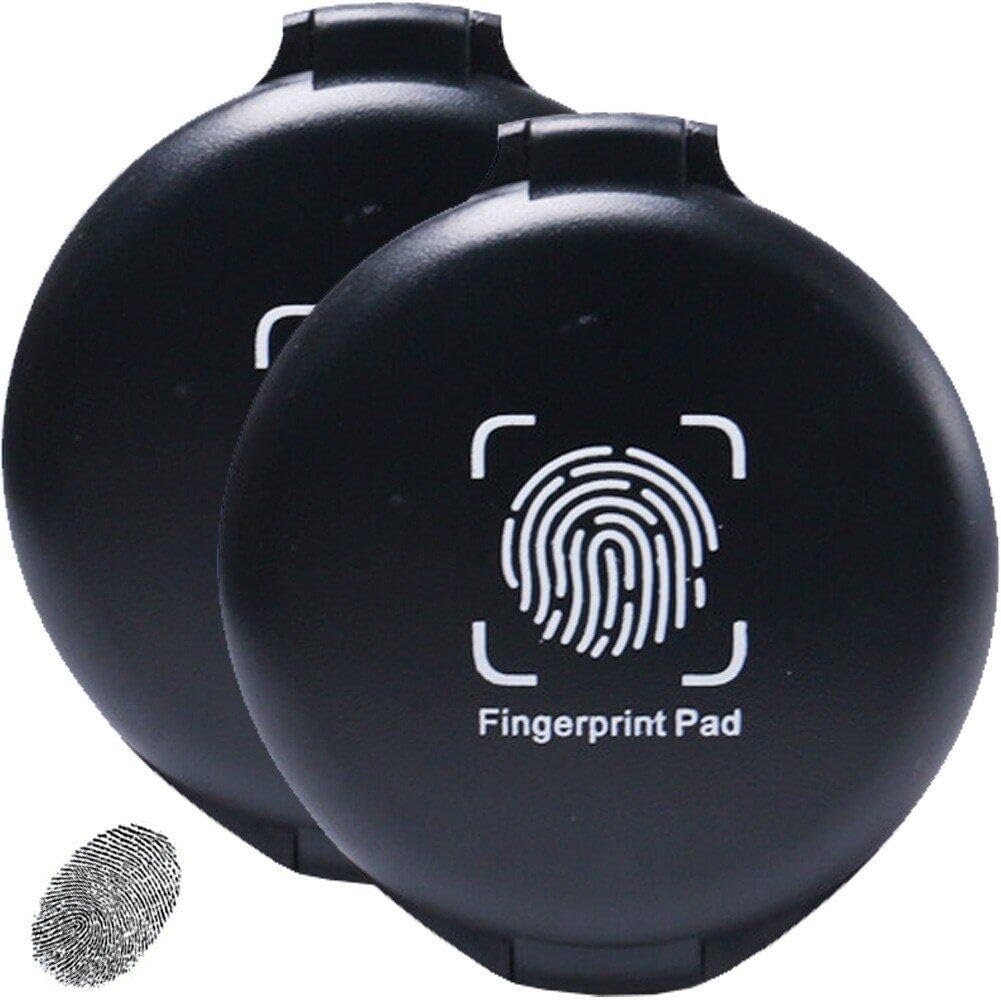 Sanfly Black Fingerprint Ink Pad 2Pcs Thumbprint Ink Pad Fingerprint Kit Notary Supplies For Identification Id Fingerprint Cards