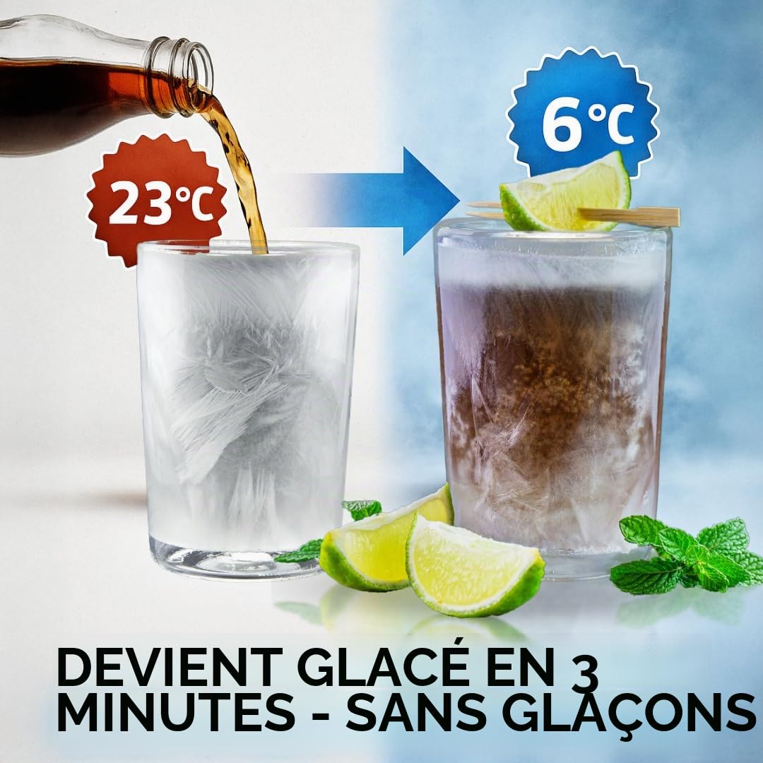 Verre auto-réfrigérant 280 ml | Rafraîchit vos boissons sans glaçons