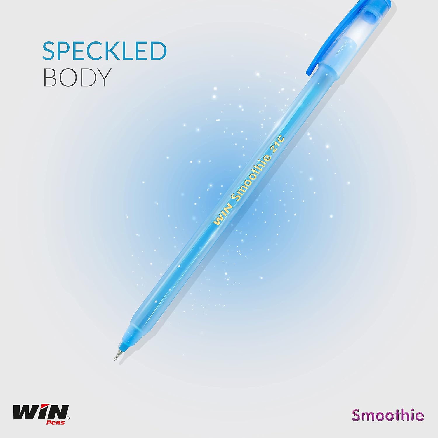 Win Smoothie Ball Pens | Black, 100 Pcs | Lightweight & Body Design | Use and Throw Pens | For One Time Use | Ideal for School Office & Business | Budget Friendly Stick Ball Point Pens
